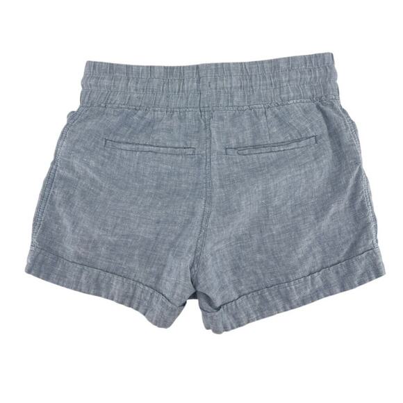 Athleta Cabo Linen 4″ Chambray Shorts Light Blue Chambray Size 0 - Picture 5 of 5